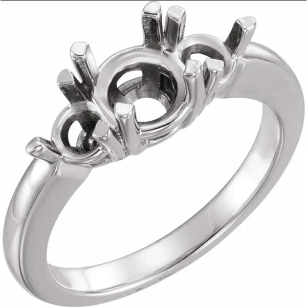 14K White Gold Three Stone Ring Mounting Koerbers Fine Jewelry Inc New Albany, IN