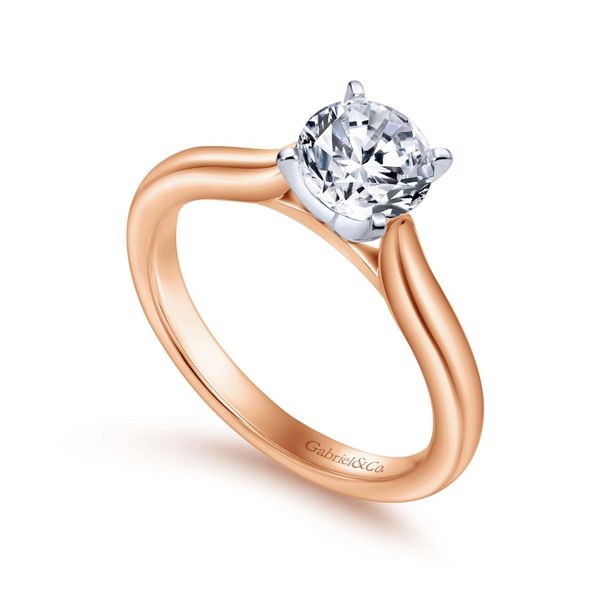 14K White and Rose Gold Round Diamond Engagement Ring Image 2 Koerbers Fine Jewelry Inc New Albany, IN