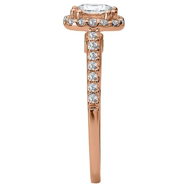 18K Rose Gold Cushion Halo Engagement Ring Image 2 Koerbers Fine Jewelry Inc New Albany, IN