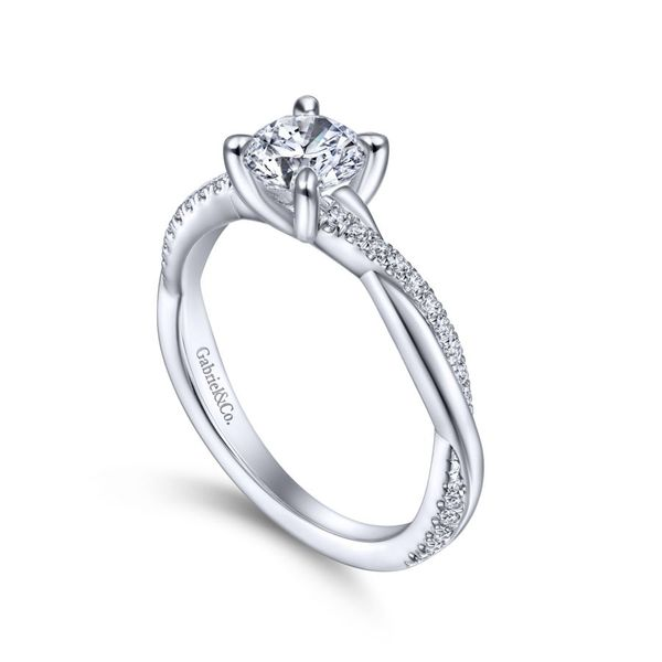 14K White Gold Round Twisted Diamond Engagement Ring Image 3 Koerbers Fine Jewelry Inc New Albany, IN