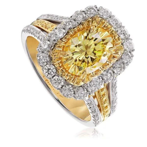 18K Yellow and White Gold Diamond Halo Fashion Ring Koerbers Fine Jewelry Inc New Albany, IN