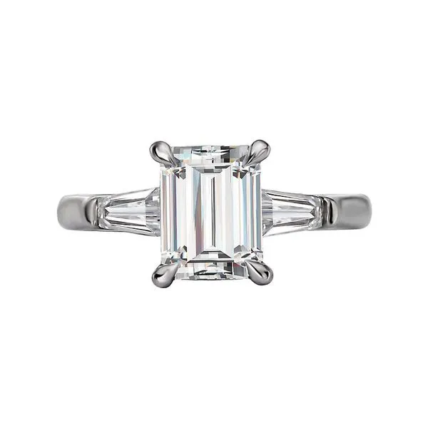 14K White Gold Emerald Three Stone Engagement Ring Image 2 Koerbers Fine Jewelry Inc New Albany, IN