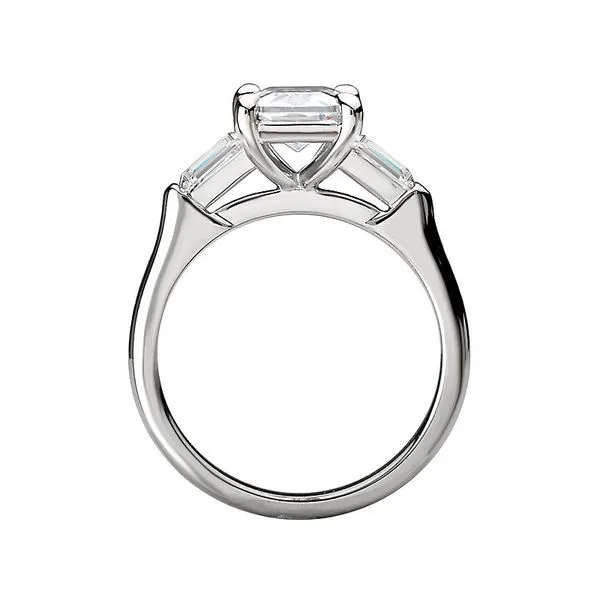 14K White Gold Emerald Three Stone Engagement Ring Image 4 Koerbers Fine Jewelry Inc New Albany, IN