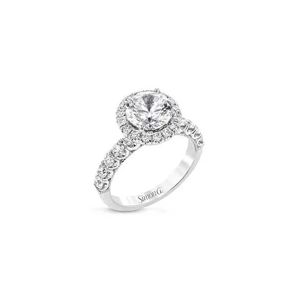 18K White Gold Diamond Halo Engagement Ring Koerbers Fine Jewelry Inc New Albany, IN
