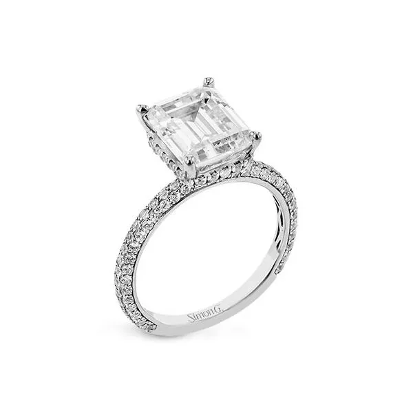 18K White Gold Emerald Diamond Engagement Ring Koerbers Fine Jewelry Inc New Albany, IN