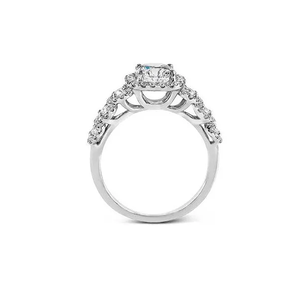 14K White Gold Engagement Ring with Cushion Halo Center Image 3 Koerbers Fine Jewelry Inc New Albany, IN