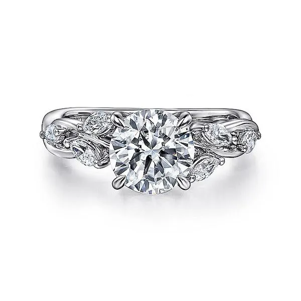 14K White Gold Split Shank Round Diamond Engagement Ring Koerbers Fine Jewelry Inc New Albany, IN