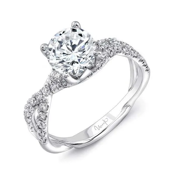 14K White Gold Double Pave Infinity-Style Crisscross Shank Diamond Engagement Ring Koerbers Fine Jewelry Inc New Albany, IN