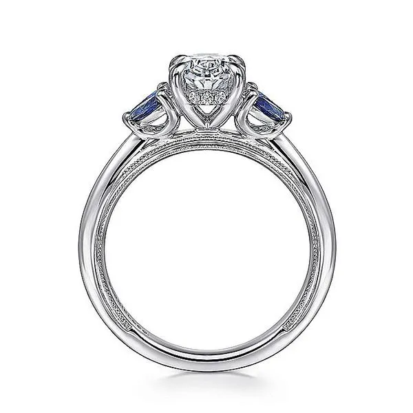 14K White Gold Round Diamond and Sapphire Engagement Ring Image 2 Koerbers Fine Jewelry Inc New Albany, IN