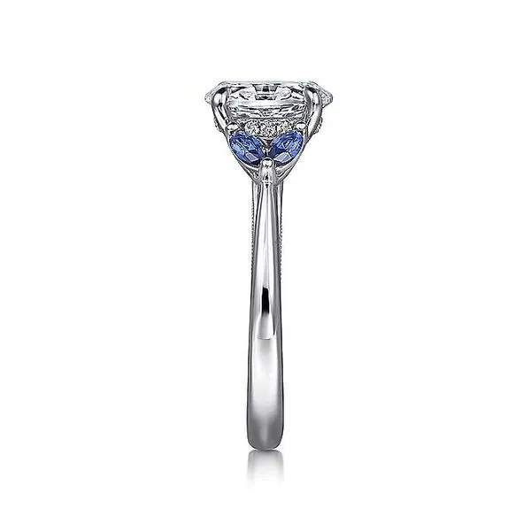 14K White Gold Round Diamond and Sapphire Engagement Ring Image 4 Koerbers Fine Jewelry Inc New Albany, IN