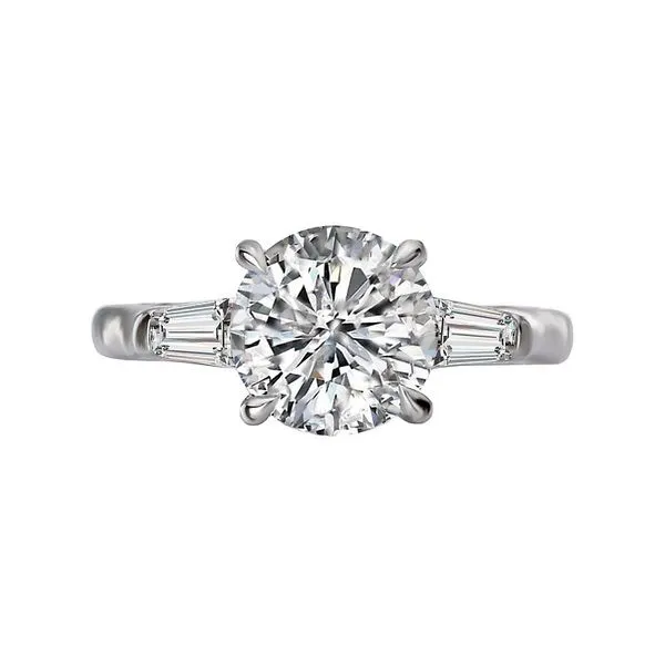 14K White Gold Round Three Stone Engagement Ring Image 2 Koerbers Fine Jewelry Inc New Albany, IN