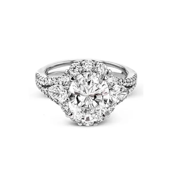 18K White Gold Side Stone Halo Engagement Ring Image 2 Koerbers Fine Jewelry Inc New Albany, IN