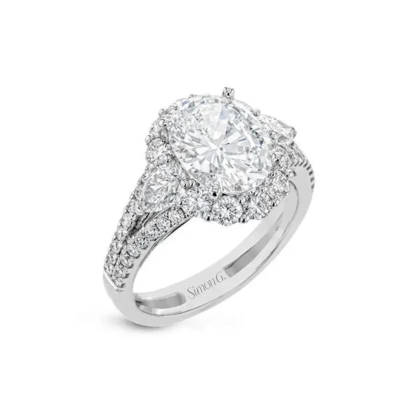 18K White Gold Side Stone Halo Engagement Ring Koerbers Fine Jewelry Inc New Albany, IN