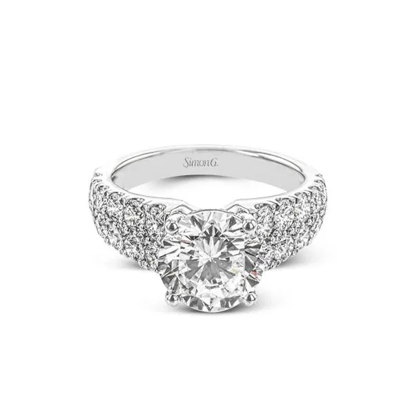18K White Gold Multi-Row Diamond Engagement Ring Image 2 Koerbers Fine Jewelry Inc New Albany, IN