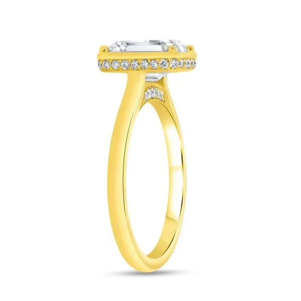 18K Yellow Gold Emerald Diamond Engagement Ring Image 2 Koerbers Fine Jewelry Inc New Albany, IN