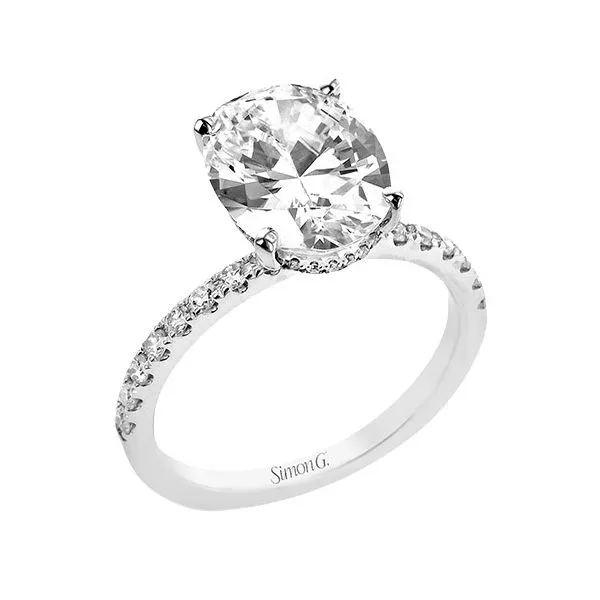 18K White Gold Oval Single Row Engagement Ring Koerbers Fine Jewelry Inc New Albany, IN