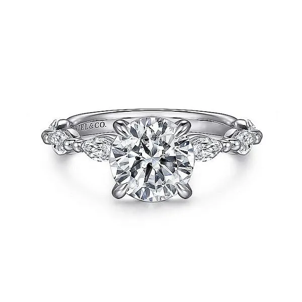 14K White Gold Round Double Prong Diamond Engagement Ring Koerbers Fine Jewelry Inc New Albany, IN