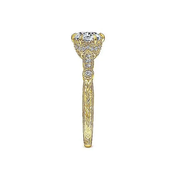 14K Yellow Gold Round Diamond Engagement Ring Image 4 Koerbers Fine Jewelry Inc New Albany, IN