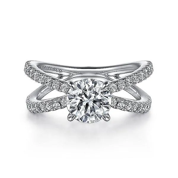 14K White Gold Split Shank Round Diamond Engagement Ring Koerbers Fine Jewelry Inc New Albany, IN