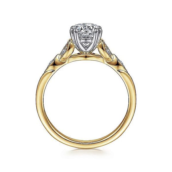 14K White and Yellow Gold Round Diamond Engagement Ring Image 2 Koerbers Fine Jewelry Inc New Albany, IN