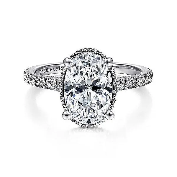14K White Gold Hidden Halo Oval Diamond Engagement Ring Koerbers Fine Jewelry Inc New Albany, IN