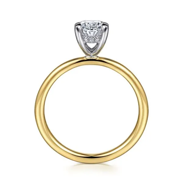 14K White and Yellow Gold Hidden Halo Oval Diamond Engagement Ring Image 2 Koerbers Fine Jewelry Inc New Albany, IN