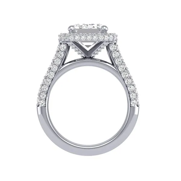 18K White Gold Emerald Halo Engagement Ring Image 3 Koerbers Fine Jewelry Inc New Albany, IN