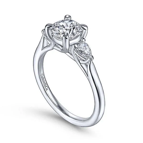 14K White Gold Round 3 Stone Diamond Engagement Ring Image 3 Koerbers Fine Jewelry Inc New Albany, IN