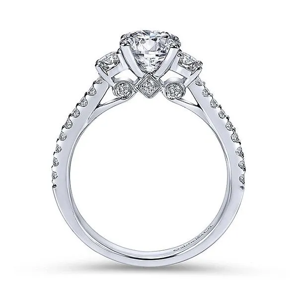 14K White Gold Round Three Stone Diamond Engagement Ring Image 2 Koerbers Fine Jewelry Inc New Albany, IN