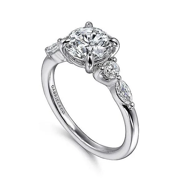14K White Gold Round Five Stone Diamond Engagement Ring Image 3 Koerbers Fine Jewelry Inc New Albany, IN