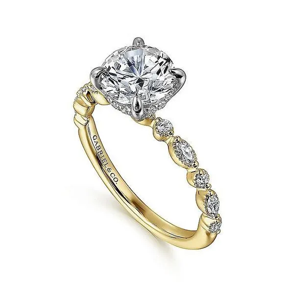 14K Yellow and White Gold Round Diamond Engagement Ring Image 3 Koerbers Fine Jewelry Inc New Albany, IN