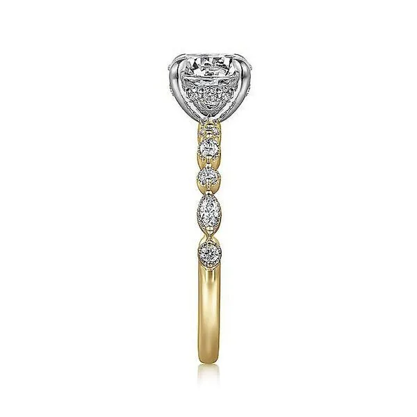 14K Yellow and White Gold Round Diamond Engagement Ring Image 4 Koerbers Fine Jewelry Inc New Albany, IN