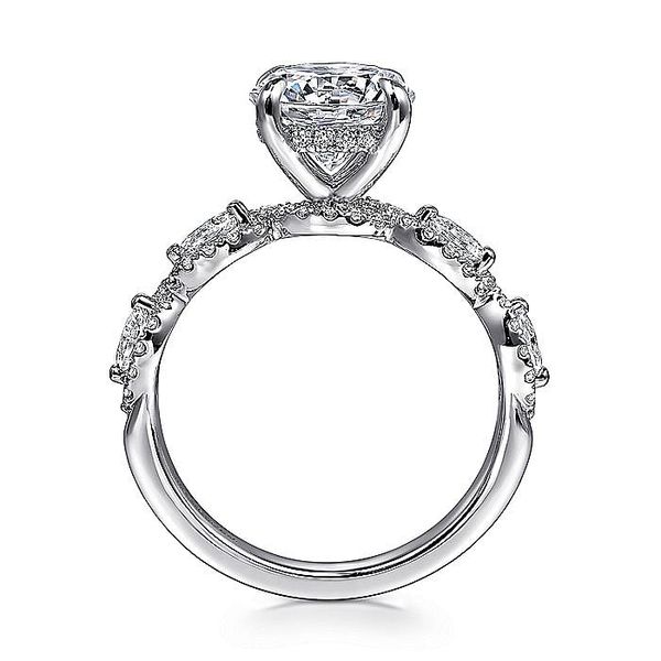 14K White Gold Twisted Round Diamond Engagement Ring Image 2 Koerbers Fine Jewelry Inc New Albany, IN
