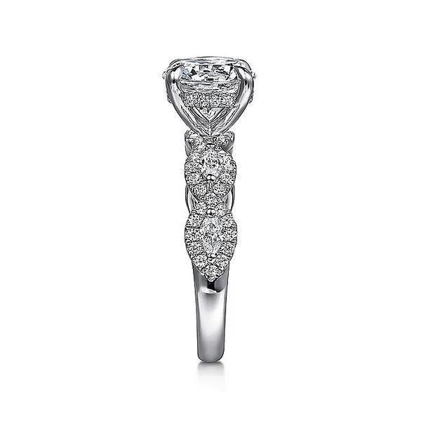 14K White Gold Twisted Round Diamond Engagement Ring Image 4 Koerbers Fine Jewelry Inc New Albany, IN