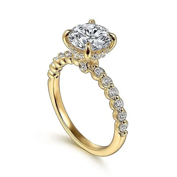14K Yellow Gold Round Diamond Engagement Ring Image 3 Koerbers Fine Jewelry Inc New Albany, IN
