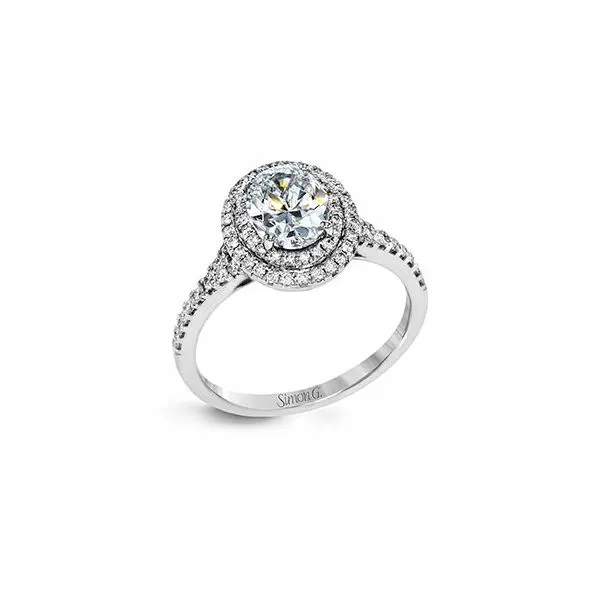 18K White Gold Oval Double Halo Diamond Engagement Ring Koerbers Fine Jewelry Inc New Albany, IN