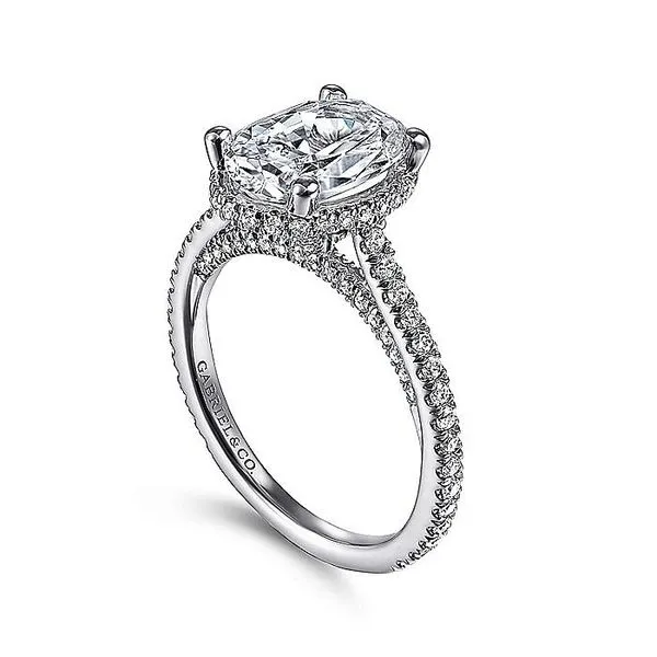 14K White Gold Hidden Halo Oval Diamond Engagement Ring Image 3 Koerbers Fine Jewelry Inc New Albany, IN