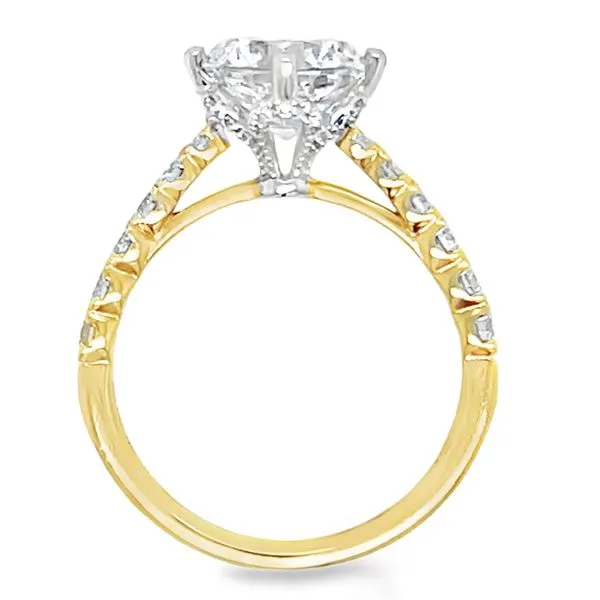 18K Yellow Gold Single Row Diamond Engagement Ring Image 2 Koerbers Fine Jewelry Inc New Albany, IN
