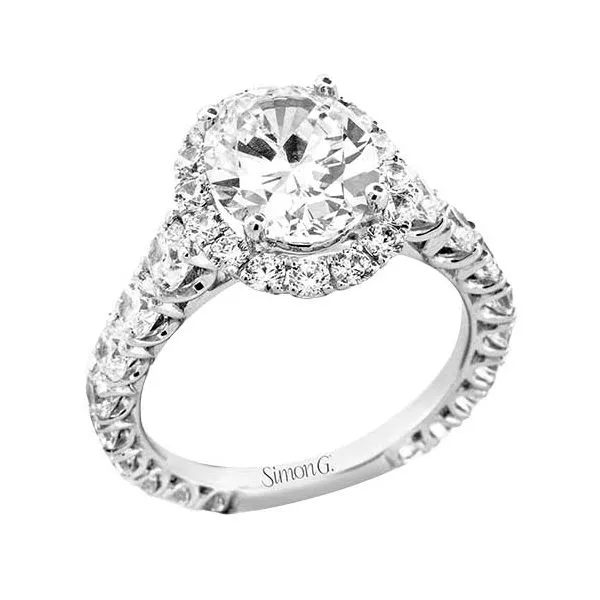 18K White Gold Oval Halo Engagement Ring Koerbers Fine Jewelry Inc New Albany, IN