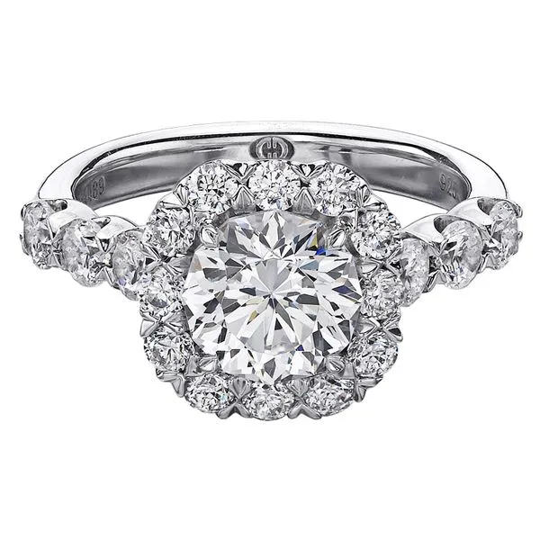 18K White Gold Shared Prong Round Diamond Cushion Halo Ring Image 3 Koerbers Fine Jewelry Inc New Albany, IN