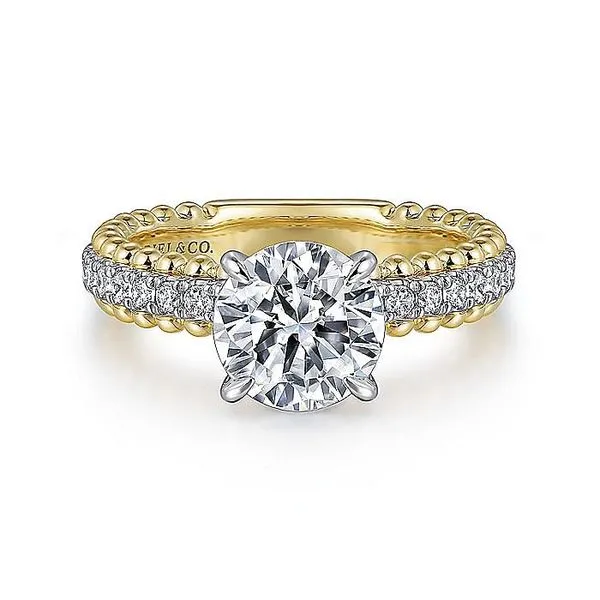14K White and Yellow Gold Round Diamond Engagement Ring Koerbers Fine Jewelry Inc New Albany, IN