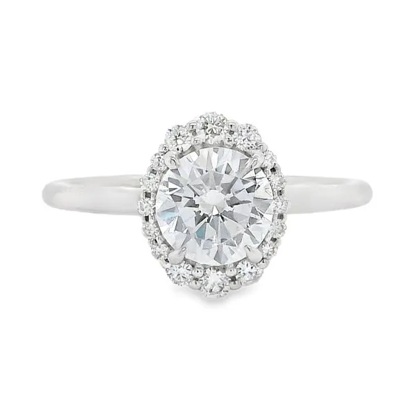 14K White Gold Halo Diamond Engagement Ring Koerbers Fine Jewelry Inc New Albany, IN