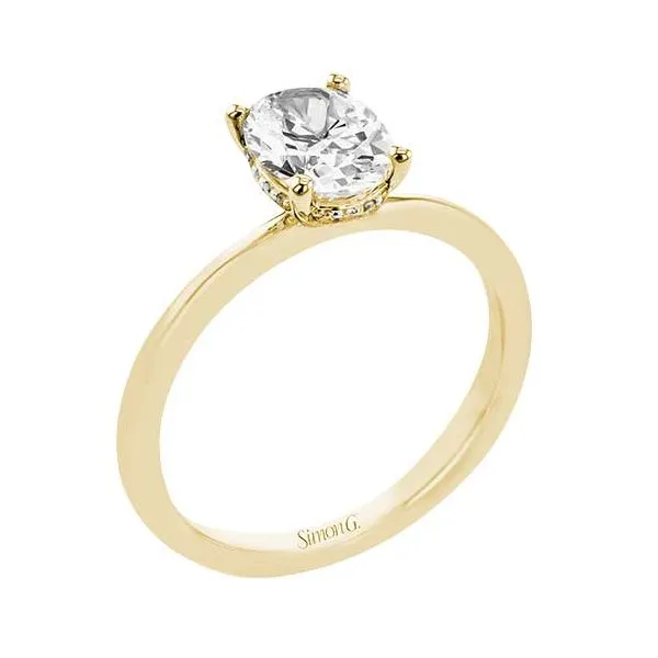 18K Yellow Gold Oval Hidden Halo Diamond Engagement Ring Koerbers Fine Jewelry Inc New Albany, IN