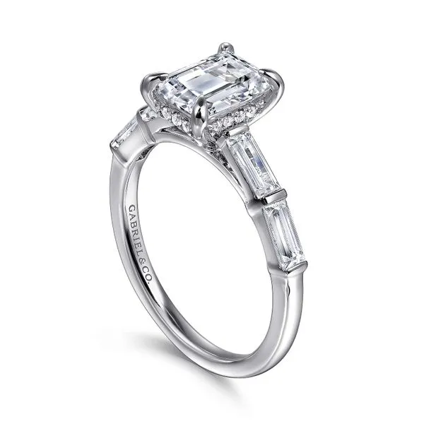 14K White Gold Emerald Cut Diamond Engagement Ring Image 3 Koerbers Fine Jewelry Inc New Albany, IN