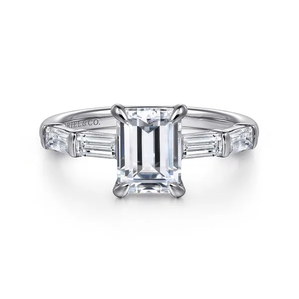 14K White Gold Emerald Cut Diamond Engagement Ring Koerbers Fine Jewelry Inc New Albany, IN