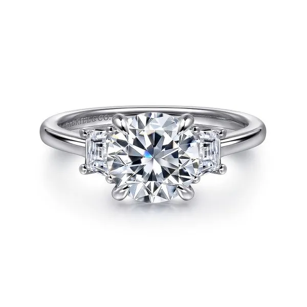 14K White Gold Round Three Stone Diamond Engagement Ring Koerbers Fine Jewelry Inc New Albany, IN