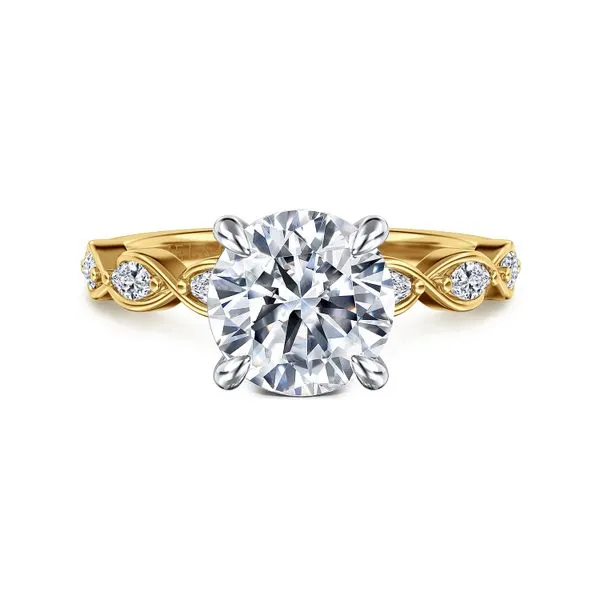 14K White and Yellow Gold Round Diamond Engagement Ring Koerbers Fine Jewelry Inc New Albany, IN