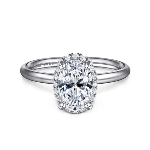 14K White Gold Oval Hidden Halo Diamond Engagement Ring Koerbers Fine Jewelry Inc New Albany, IN