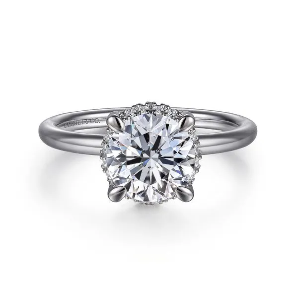 14K White Gold Round Hidden Halo Diamond Engagement Ring Koerbers Fine Jewelry Inc New Albany, IN