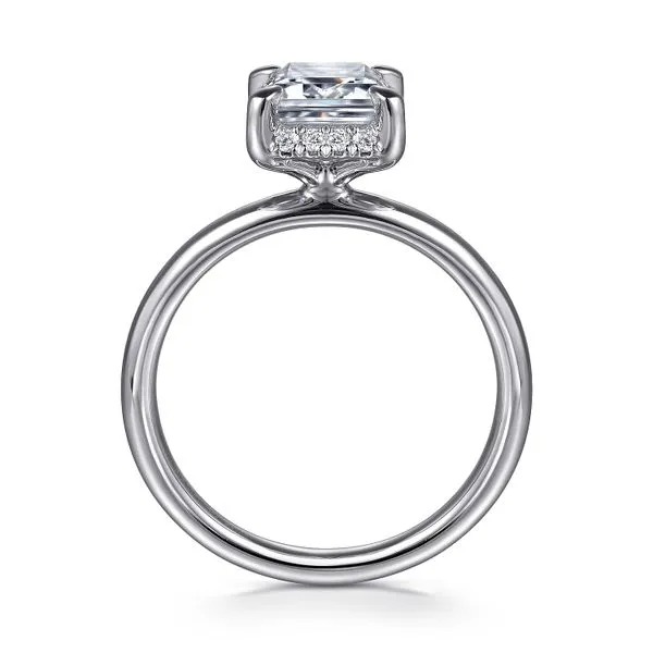 14K White Gold Emerald Cut Hidden Halo Diamond Engagement Ring Image 2 Koerbers Fine Jewelry Inc New Albany, IN